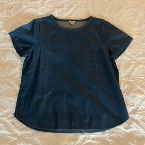 J.Crew Women's Blue Denim Top